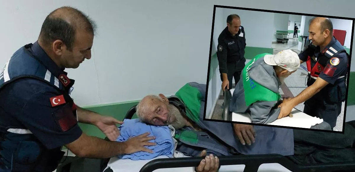 91 yaşındaki dedeye jandarma ve polis şefkati