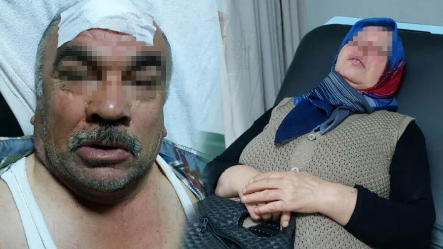 Engelli koca ile eşi, komşularının taşlı saldırısında hastanelik oldu
