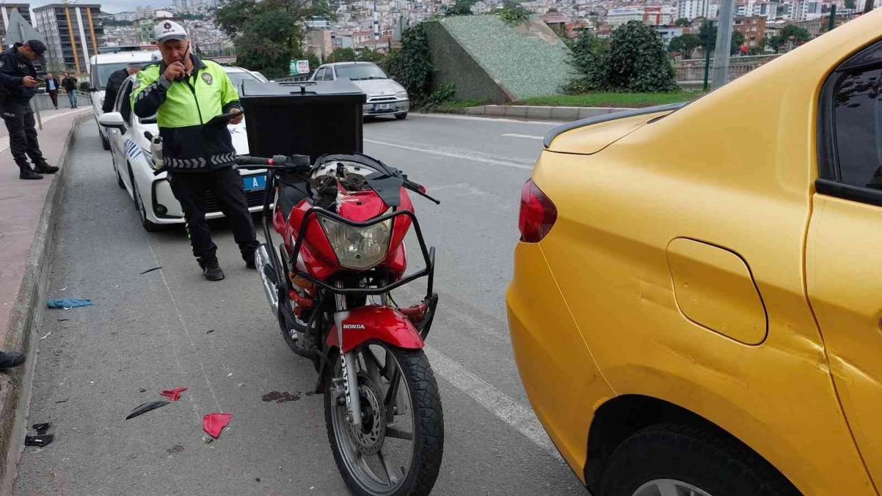 Samsun’da motosiklet taksiyle çarpıştı: 1 yaralı