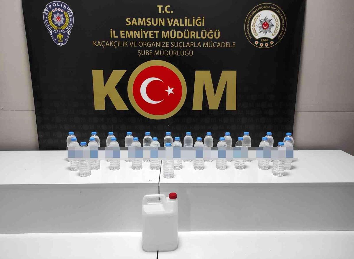 Samsun’da 26 şişe el yapımı içki ve 5 litre etil alkol ele geçirildi