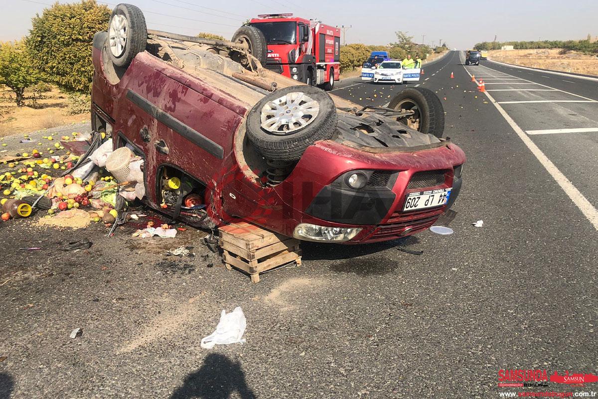 Kontrolden çıkan araç takla attı: 2 yaralı