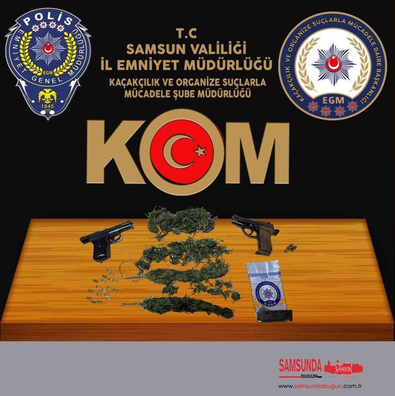 Samsun’da uyuşturucu ve silah ele geçirildi