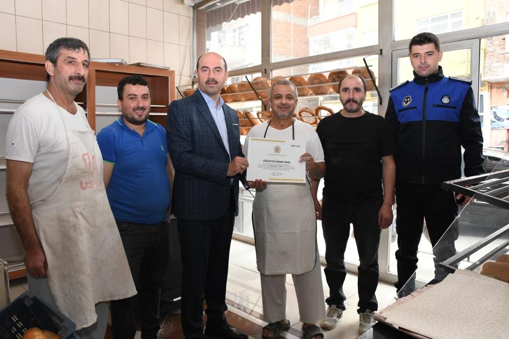 Örnek fırınlara teşekkür belgesi