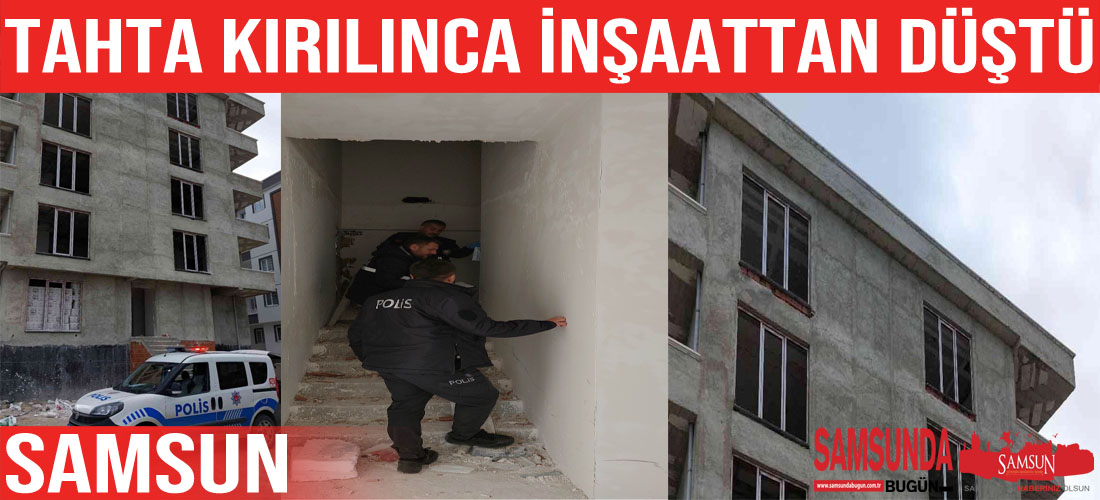 Bastığı tahta kırılan inşaat işçisi hastanelik oldu