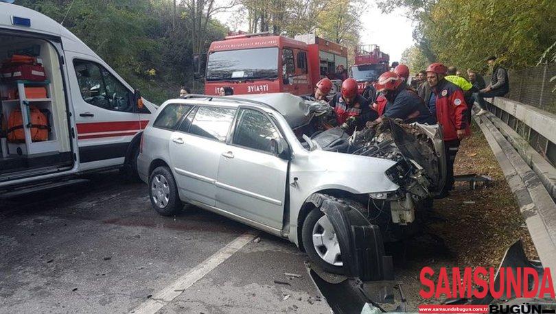 Özel halk otobüsü ile otomobil çarpıştı: 1 ölü, 5 yaralı