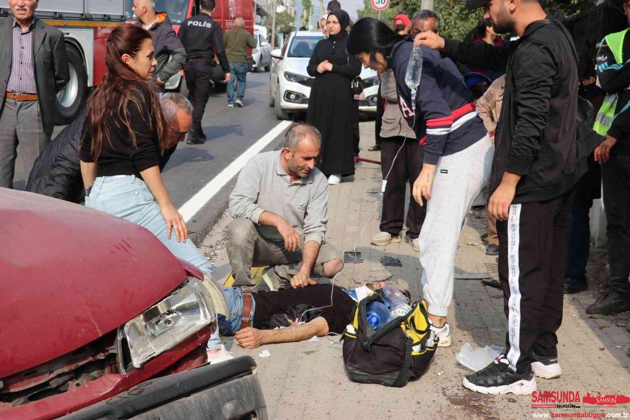 Paramparça olan otomobilde can pazarı yaşandı