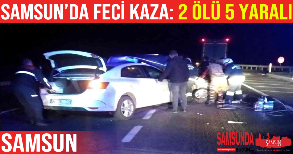 Samsun’da otomobil hafif ticari araç ile çarpıştı