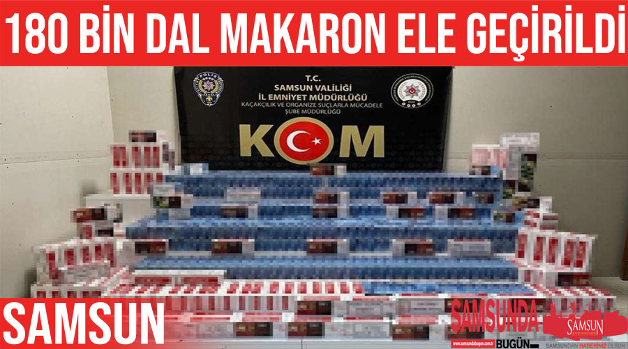 Samsun’da 180 bin dal makaron ele geçirildi