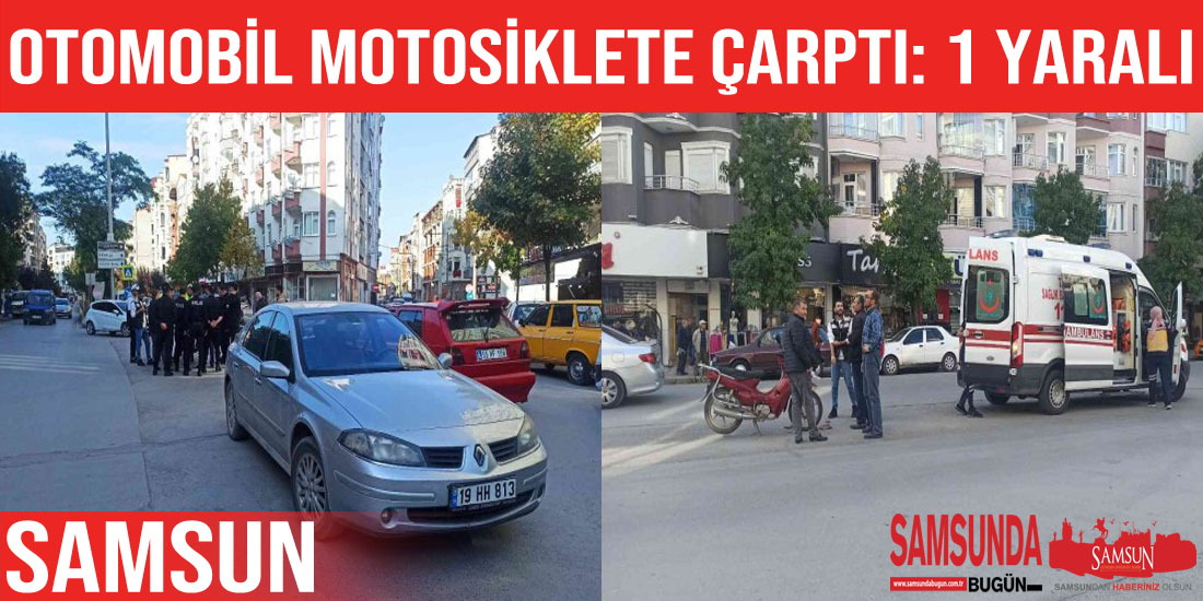 Otomobilin çarptığı motosiklet sürücüsü yaralandı