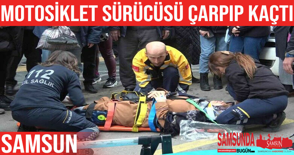 Kadın yayaya çarpan motosiklet sürücüsü kaçtı