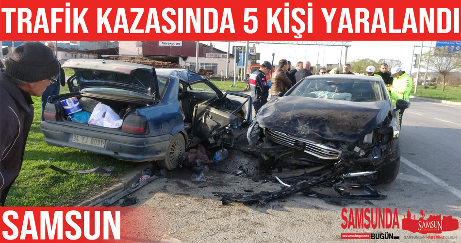 Samsun’da iki otomobil çarpıştı: 5 yaralı