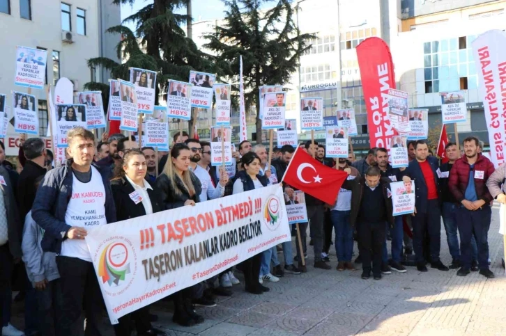 Samsun’daki kamu işçileri kadro istedi