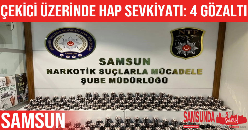 Çekici üzerindeki minibüsle uyuşturucu hap sevkiyatı