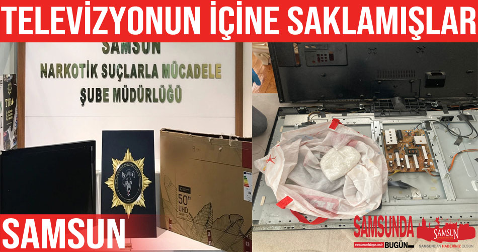 Televizyonun içinden uyuşturucu çıktı