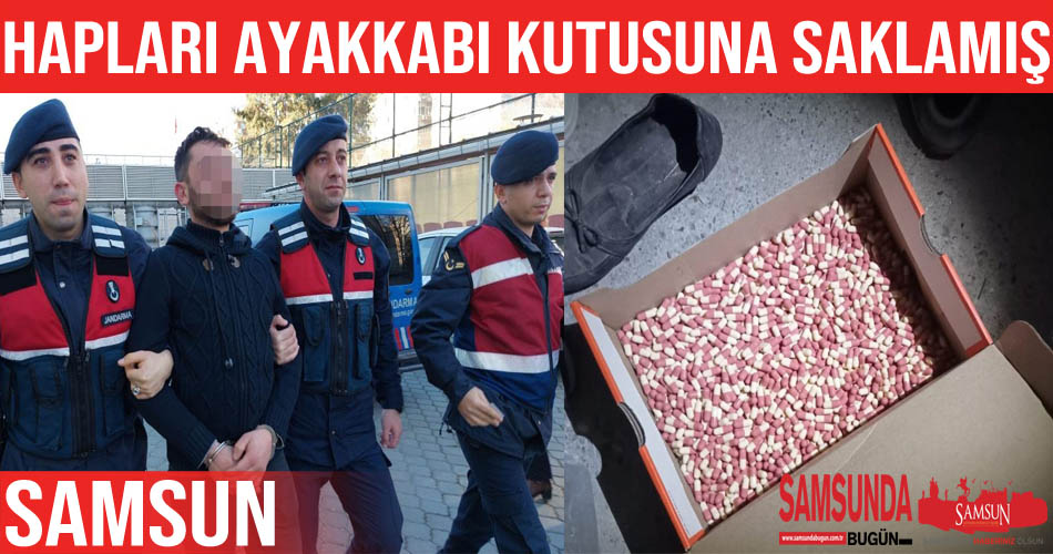 Uyuşturucu hapları ayakkabı kutusuna gizlemiş