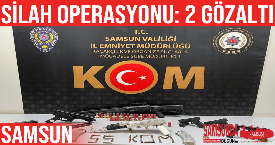 1 Kalaşnikof ve 5 tabanca ele geçirildi: 2 gözaltı