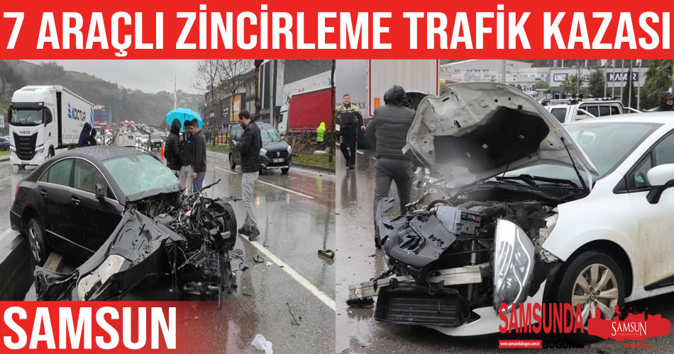 Samsun’da zincirleme trafik kazası: 1 yaralı