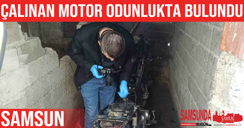 Çalınan motosiklet odunlukta bulundu