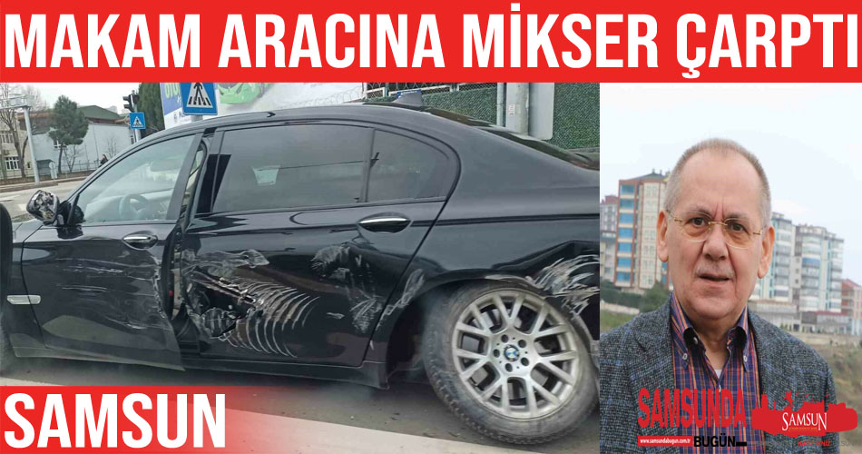 Belediye Başkanı Mustafa Demir’in makam aracına mikser çarptı