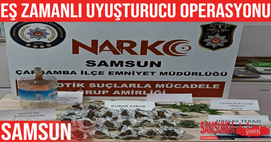 Eş zamanlı uyuşturucu operasyonunda 2 kişi gözaltına alındı