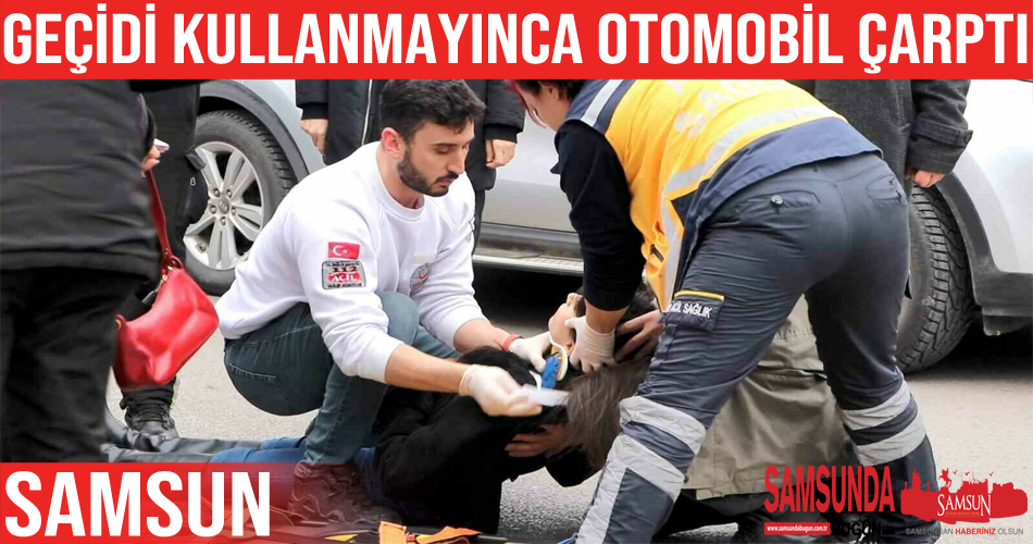 Yaya geçidini kullanmayan genç kızlara otomobil çarptı
