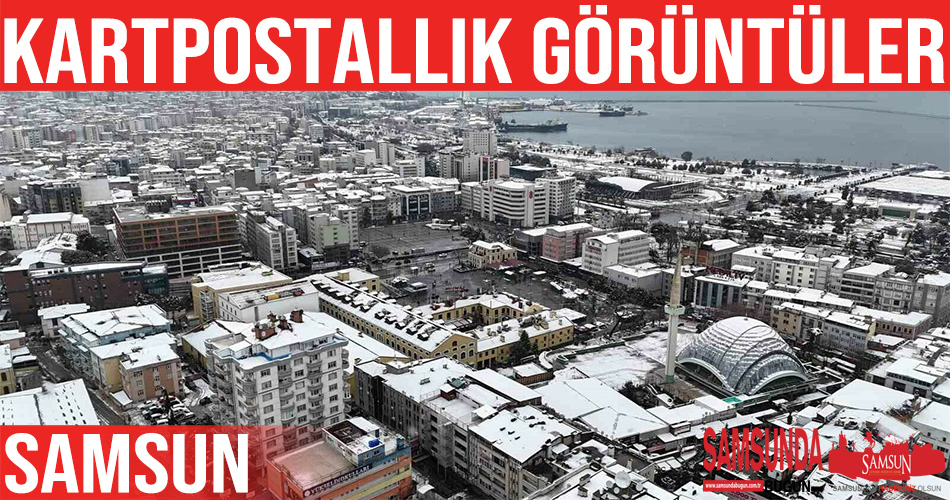 Samsun’daki Kar Manzaraları Havadan Görüntülendi