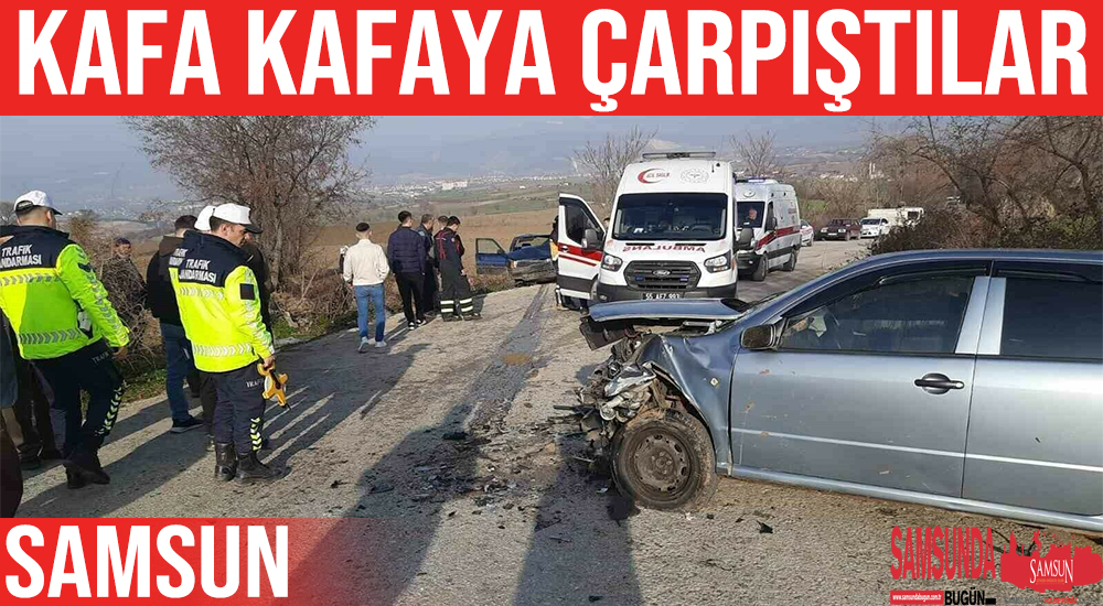 Samsun’da İki Otomobilin Çarpıştığı Kazada 10 Kişi Yaralandı
