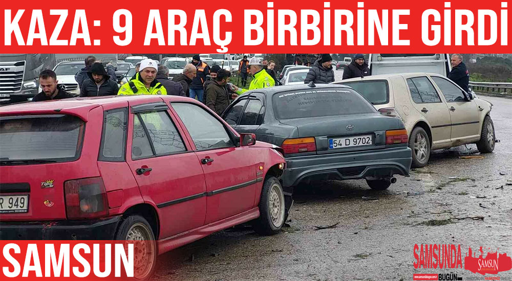 Zincirleme Trafik Kazası: 9 Araç Birbirine Girdi